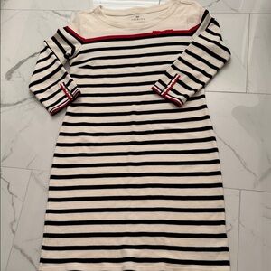 Talbots Navy and Cream Striped Long Sleeve Size S